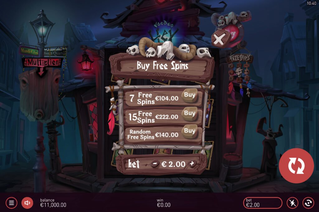 Fonction achat de bonus, Voodoo Hex, casino slot