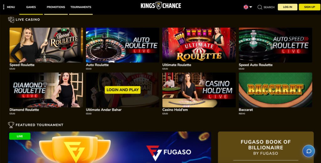 Live casino Kings Chance