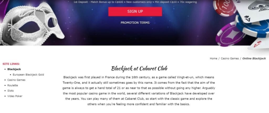 Black Jack Cabaret Club Casino